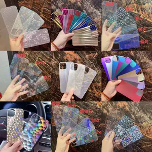 Красочный градиентный корпус мобильного телефона обратная карта xiahongshu xiaoshi Diy Double -Sided Pet Card Laser Film Apple 15 Applybleble