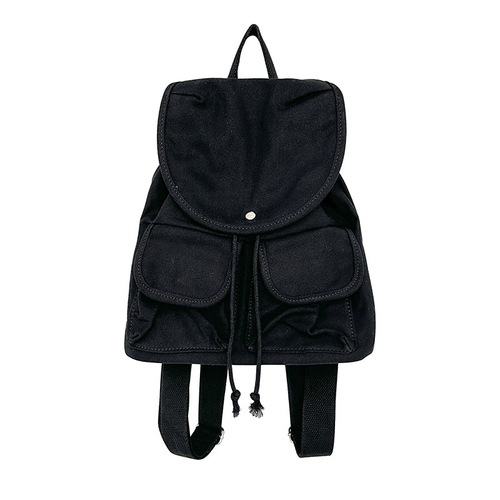 Original Host Canvas Double Shoulder Bag for Girls  New Model Japanese and Korean Style Large Capacity Casual Student School Bag Simple Outdoor Backpack