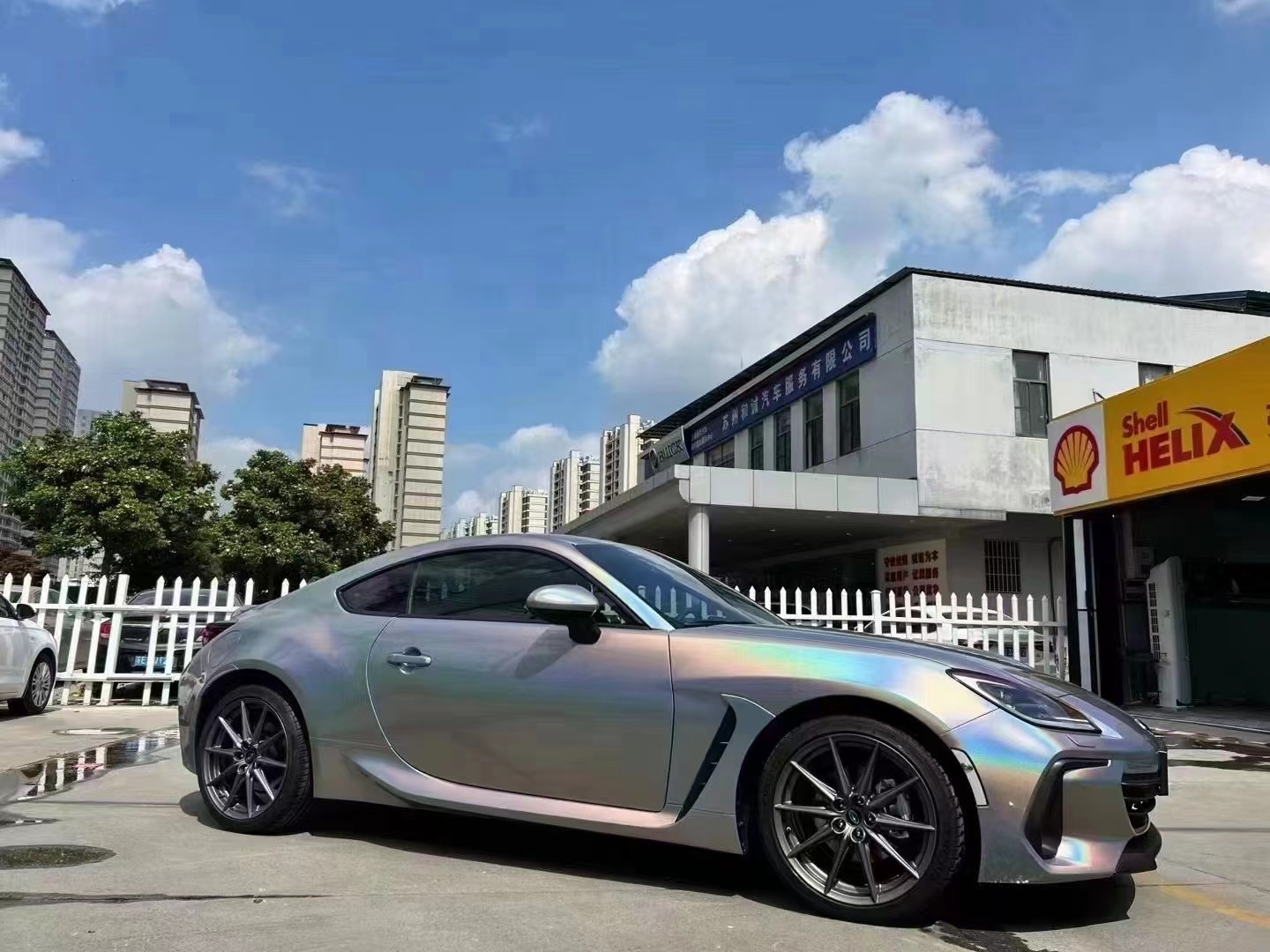 Car Color Changing Film Colorful Laser White Cross-Border Hot Selling Car Body Color Changing Film Gorgeous Gray Can Be Cut Factory Direct Sales