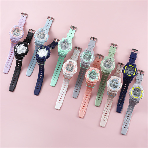 Aike AIKE1953 estudiante macaron reloj electrónico de moda todo partido gran pantalla impermeable reloj de alarma de sincronización