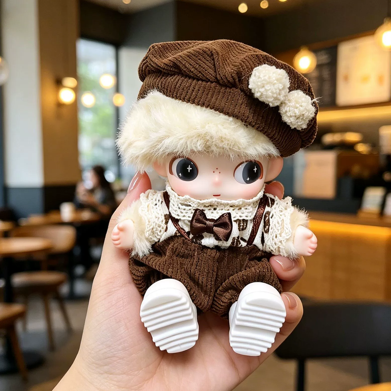 Baby clothes only] Suitable for DIMOO Newborn Diary Series 15cm doll clothes black and white striped set