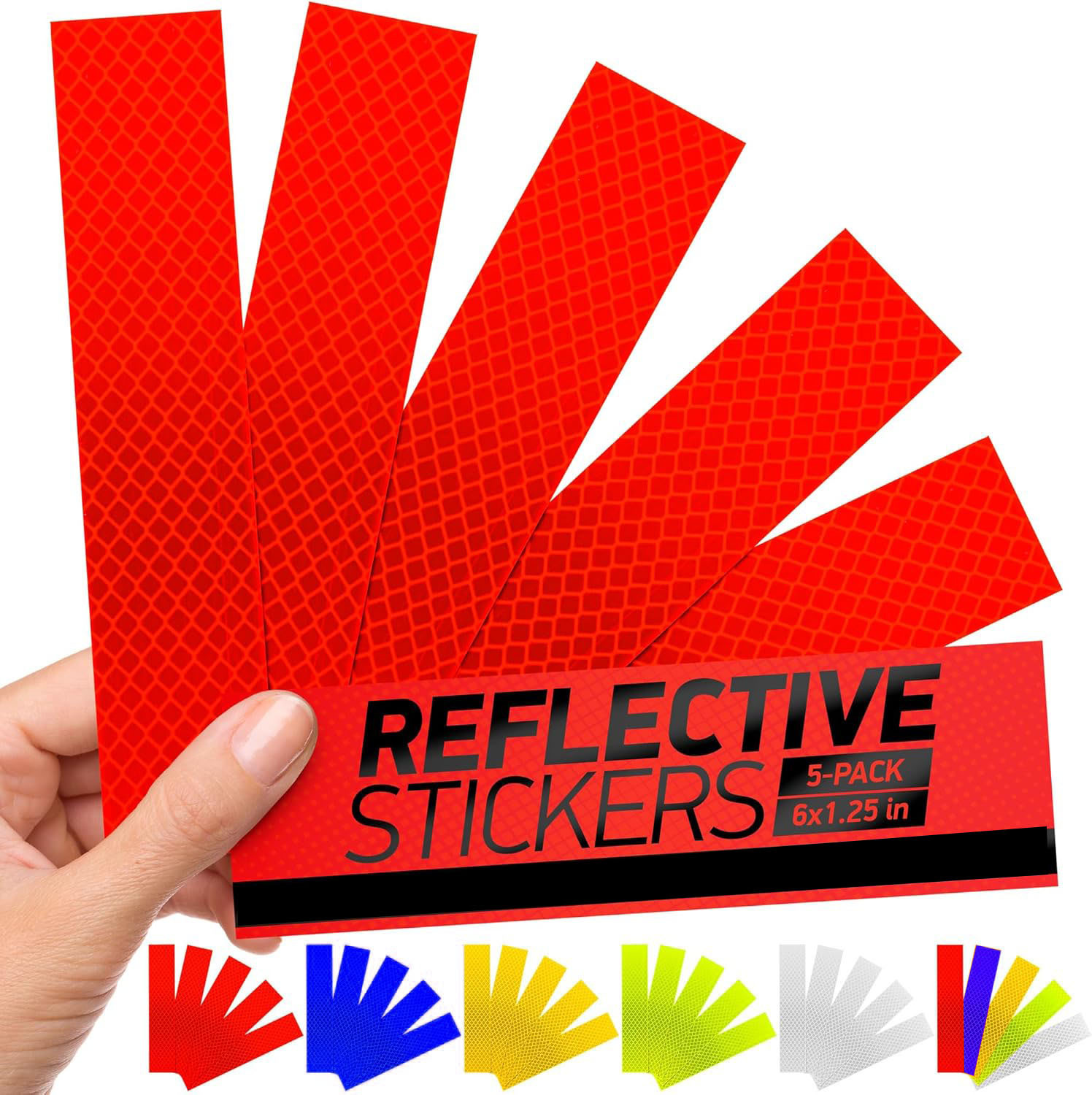 Adesivi riflettenti ad alta visibilità Diamond per casco e auto, adesivi di avvertimento multiuso, 5 pezzi_voghion.com