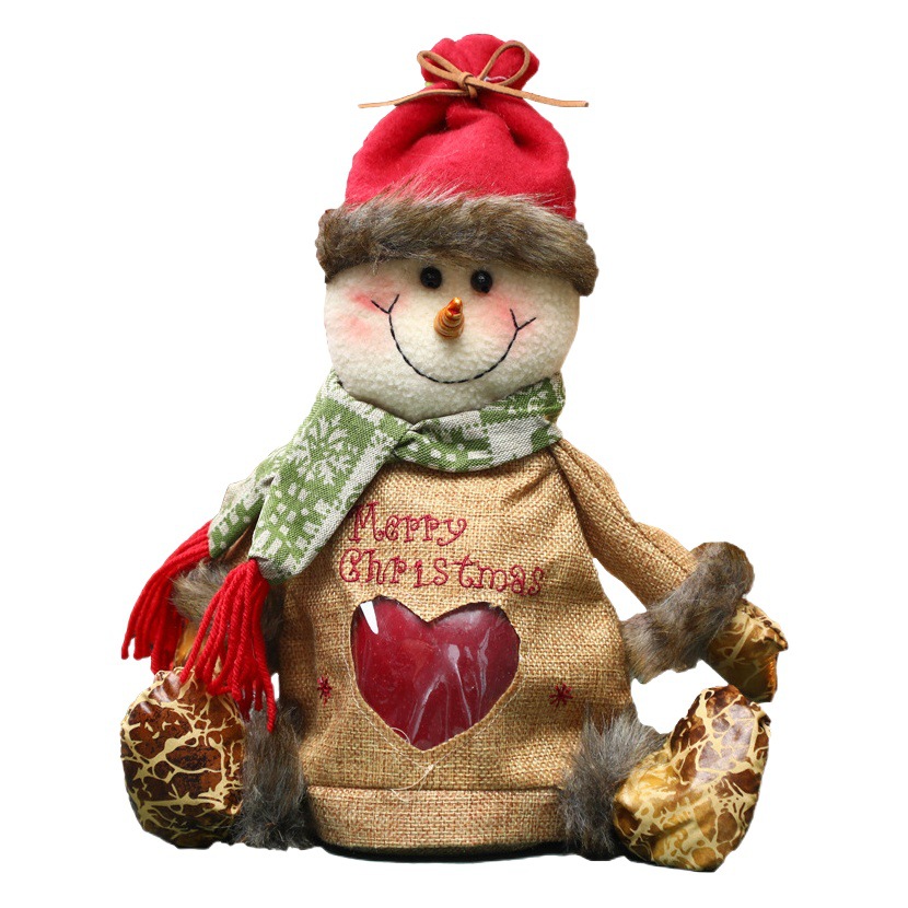 Navidad decoración nuevo Lino cremallera Apple bolsa Santa muñeco de nieve ELK regalo bolsa caramelo bolsa