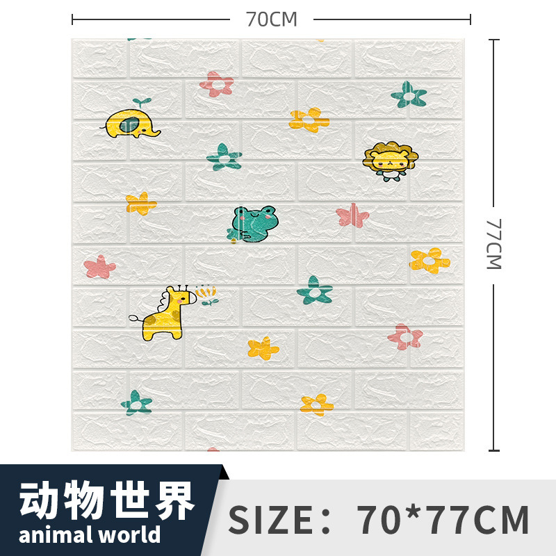 Espuma 3D tridimensional pegatinas de pared papel pintado autoadhesivo al por mayor anti-colisión bolsa suave decorativo papel pintado de pared impermeable