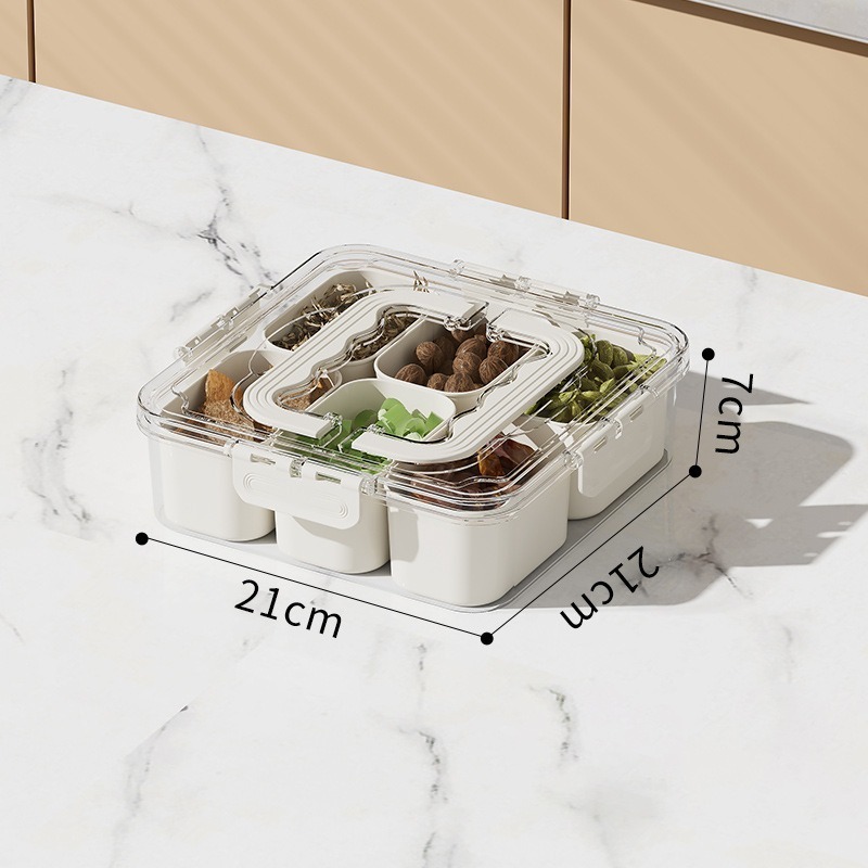 跨境香料收纳盒厨房家用食品级大料花椒多格调料罐佐料密封冰箱盒|undefined