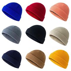 Hats for couples, autumn and winter thin foreign trade hats, knitted hats for men and women, warm pullover hats, women's cold hats, melon-skin landlord hats