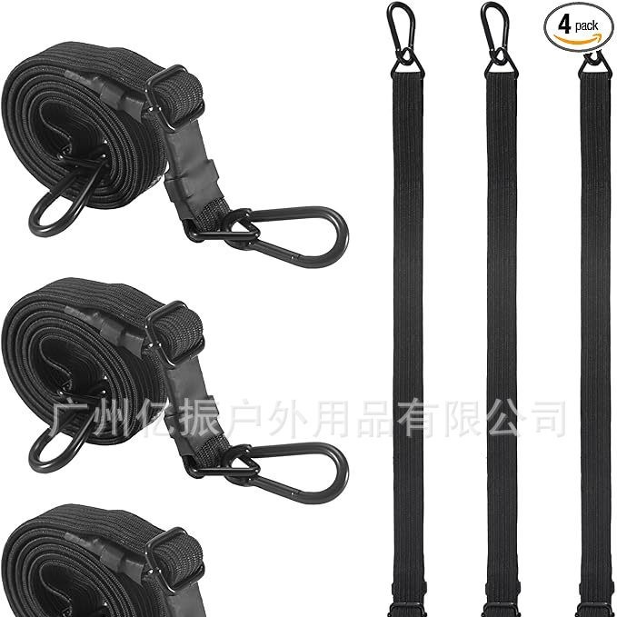 可调节重型弹力带多功能登山扣弹力绳户外扁平弹力带固定货物绳带
