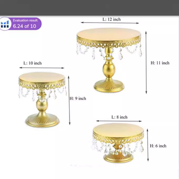 Fijación de pastel de hierro forjado de oro / bandeja de pastel / bandeja de frutas / bandeja de bodas West Point