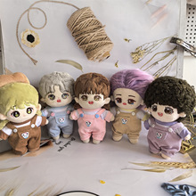 20厘米明星棉花娃娃替换衣服娃衣 T恤灯芯绒背带裤配饰套装可代发