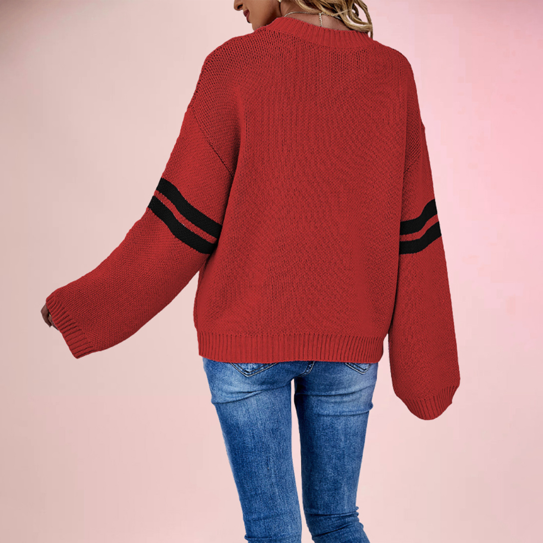 Suéter holgado de cuello redondo para mujer, diseño de corazón, estilo europeo y americano, novedad de invierno 2026, para el Día de San Valentín, disponible en Amazon.