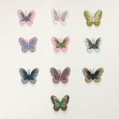 金糸刺繍蝶刺繍片手作りdiyアクセサリー材料頭飾り部品古風服装補助材料布芸花