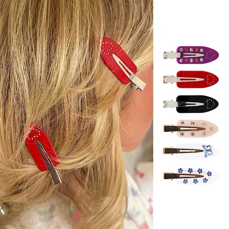 Boat-shaped Acetic Acid Side Clip Full Diamond Strawberry Same Acetic Acid Shining Diamond Five-pointed Star Cute Spice Girl Side Clip Hairpin Women