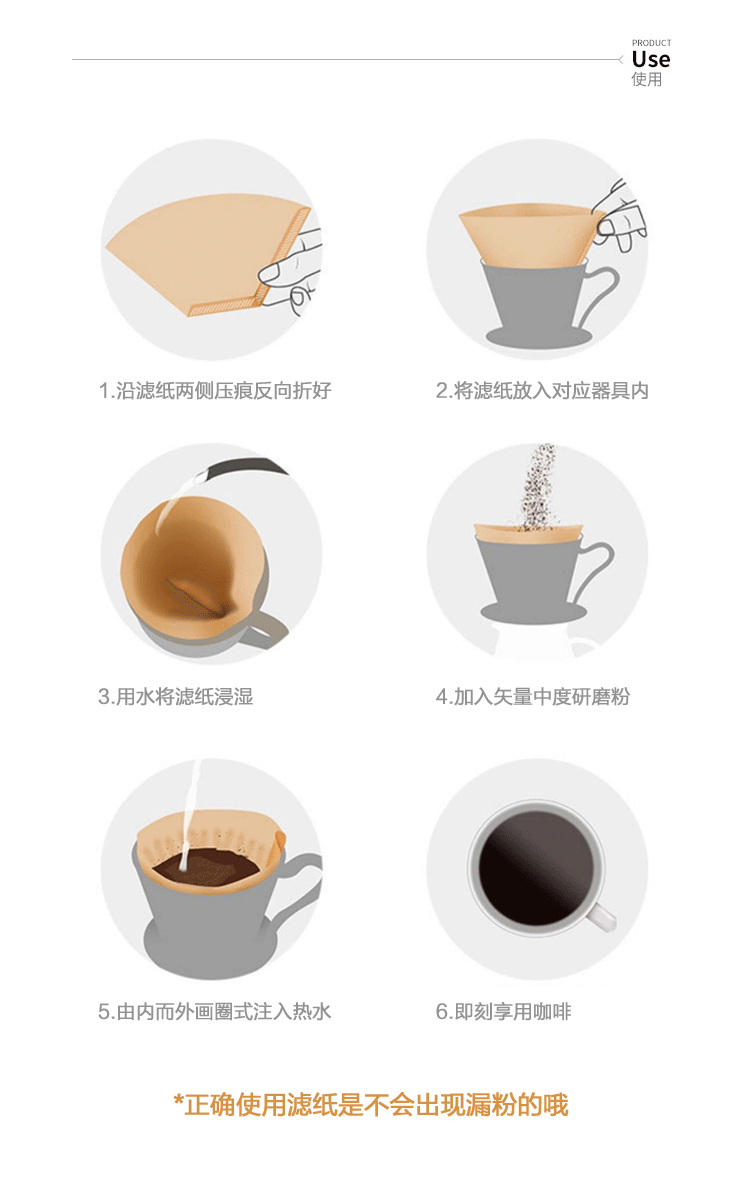 惠莱美锥形V02家用漂白V60美式2-4人份100枚手冲咖啡粉滴漏过滤纸