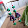 Ethnic cloth from Yunnan province, earrings, accessory, ethnic style, cotton and linen, wholesale