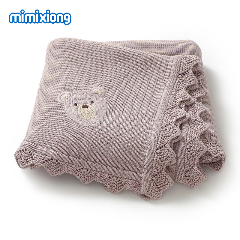 INS venta caliente primavera y otoño nuevo bebé tejido lindo oso patrón bolsa cubierta a prueba de viento para cochecitos de bebé para hombres y mujeres