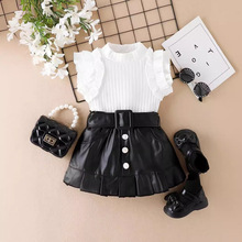 2024夏季新款ins跨境电商外贸爆款洋气女童套装两件套