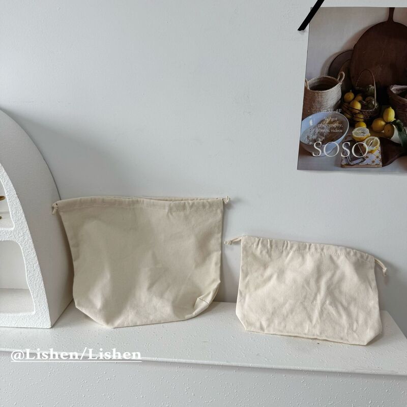 Large Inner Liner Drawstring Pouch Solid Color Fabric Bag Drawstring Storage Bag Canvas Bag Makeup Bag Portable Large Capacity Large Inner Liner Drawstring Pouch Solid Color Fabric Bag Drawstring Storage Bag Canvas Bag Makeup Bag Portable Large Capacity