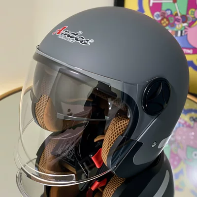Motosiklet kaskı (dəbilqə) Helmet for Electric Bikes, Autumn and - matt-gray-hd-anti-fog-double-mirror-model-new-national-standard-class-a-one-size-fits-all-55-60cm