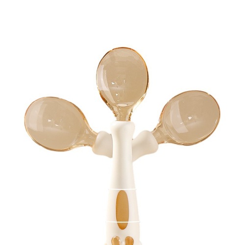 Baby spoon, high-looking, bendable training fork and spoon set, baby food spoon, children's tableware, mother and baby supplies