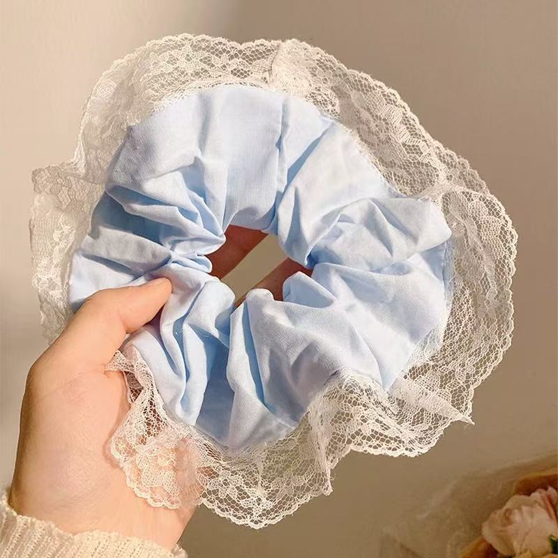 5721 대형 원형-18cm 화이트 레이스 블루