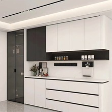 全屋定制厨房免漆餐边柜酒柜家用收纳柜实木烤漆橱柜家具储藏柜