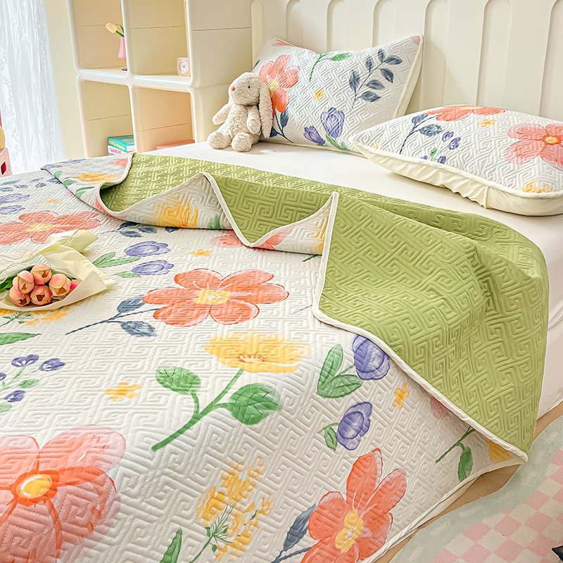 2024 nuevo producto de impresión de algodón cubierta de cama de algodón ins ventana doble cubierta de cama lavable a máquina multipieza conjunto exclusivo transfronterizo