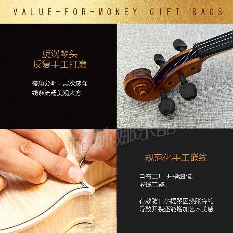 П Teaching violin for beginners for elementary school students from natural wood, wholesale