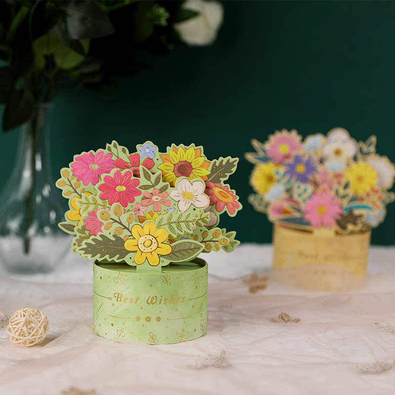 Mother's Day three-dimensional greeting card 3D hot stamping ornaments ins style birthday gift blessing thank you card foreign trade wholesale