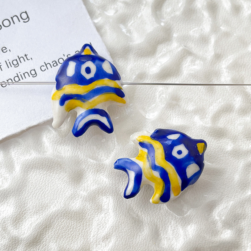 5g Weight Pendant Jewelry Making Type DIY Jewelry Accessories Classification 1 Piece Quantity ceramics Material Fish Pattern Simple Style, IG Style Style 1 Piece Ceramics Fish DIY Jewelry Accessories Pendant 11