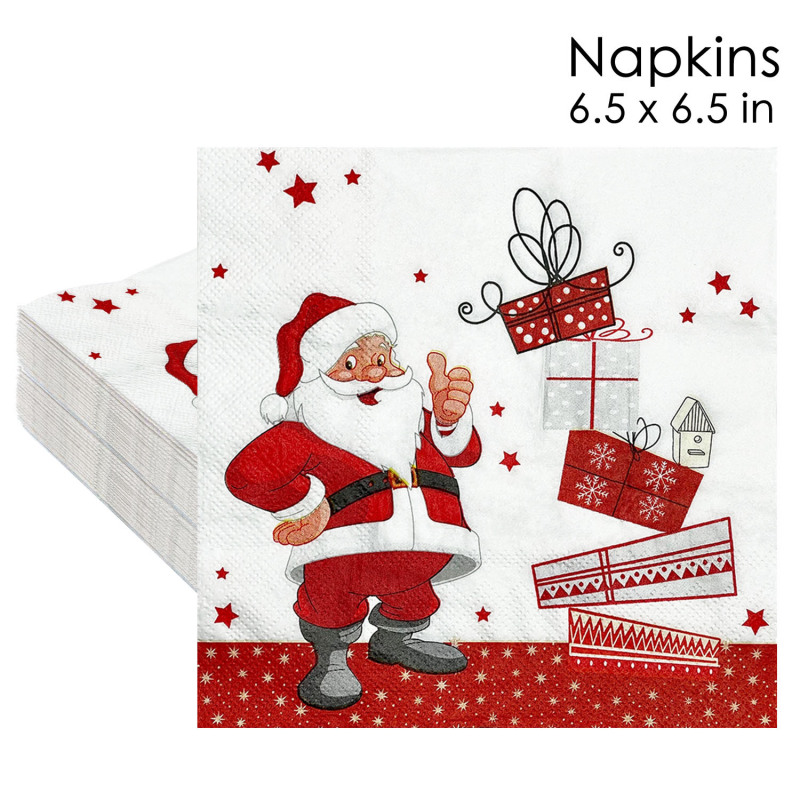 新商品現物クリスマス四角いティッシュ使い捨てクリスマスパーティーサンタクロースギフトボックス印刷二層ナプキン|undefined