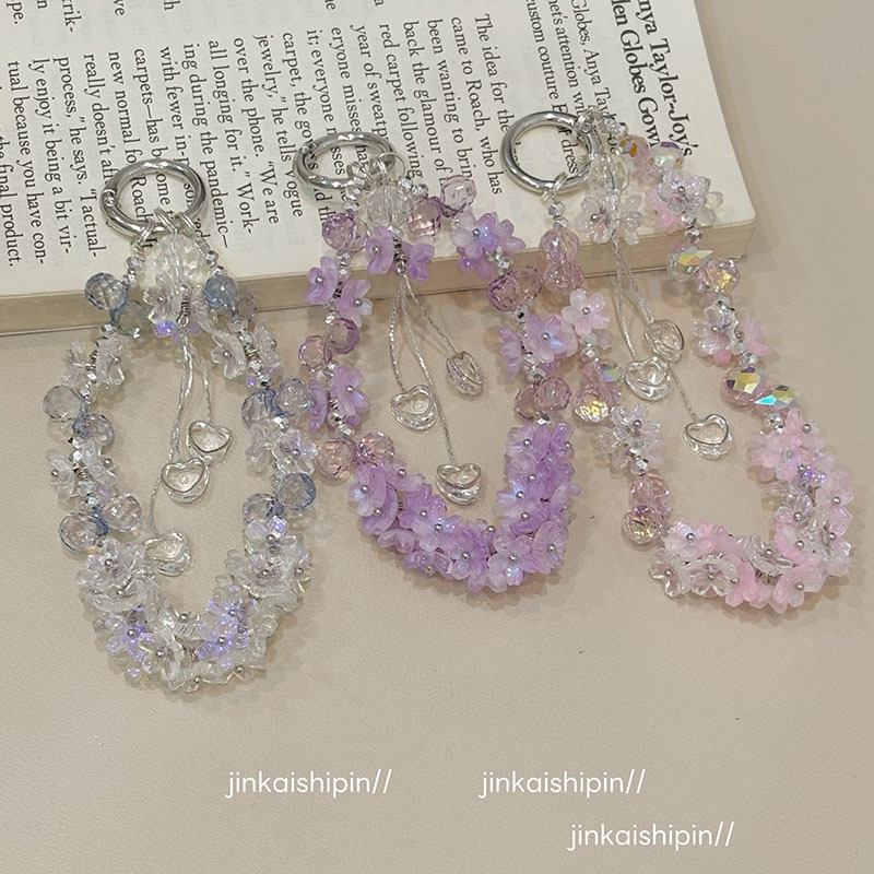 [Designer Model] Flower DIY Crystal Mobile Phone Hanging Chain Lanyard Mobile Phone Chain Beaded Ins Mobile Phone Pendant