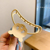 Fashionable metal crab pin from pearl, elegant hairgrip for bath, big shark, french style, wholesale