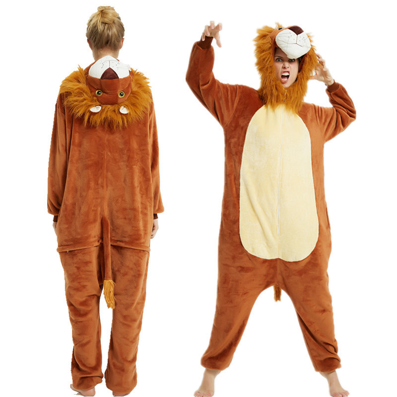 冬のフランネル大人の動物漫画ワンピースパジャマ小さな蜂かわいいカップルスタイル厚みのあるホーム服トイレ|undefined
