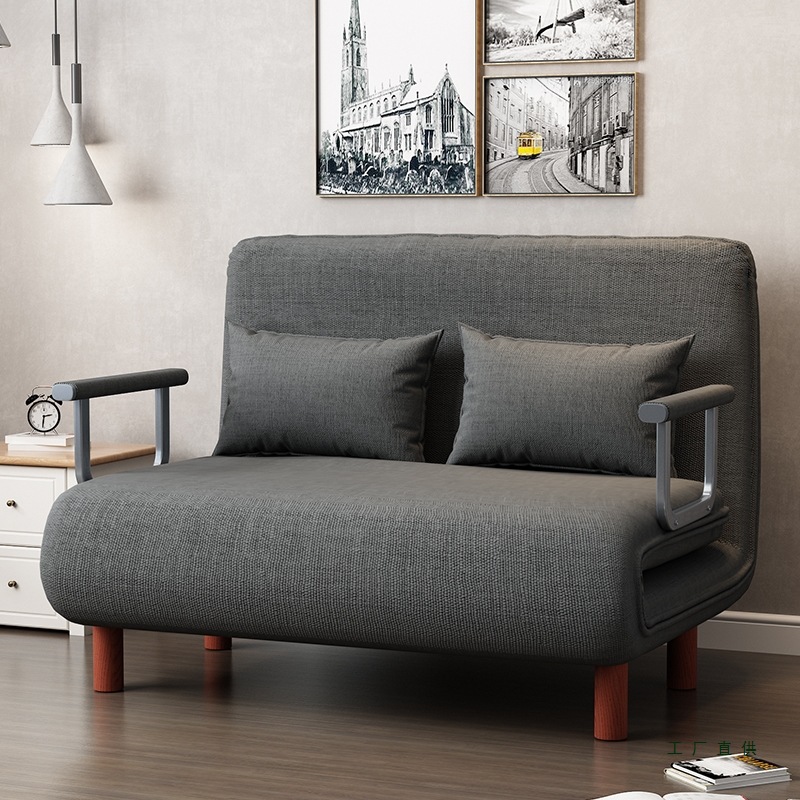 Folding Sofa Bed Dual-Purpose Small Apartment Foldable Multi-Functional Lazy Sofa Space-Saving Single Fabric Double