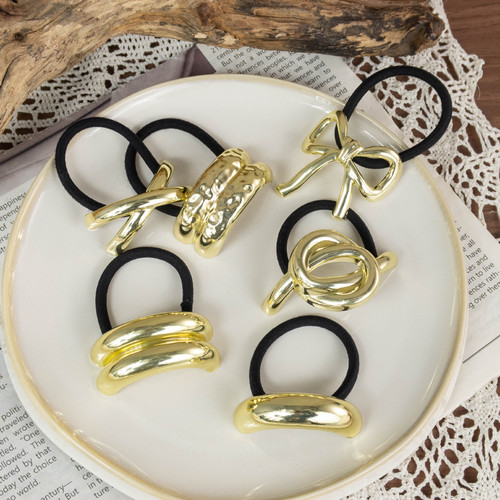 Minimalist Cold Metal Hair Tassel Alloy Hair Ring New Korean Style High-end Ponytail Hair Tie Hair Rubber Band