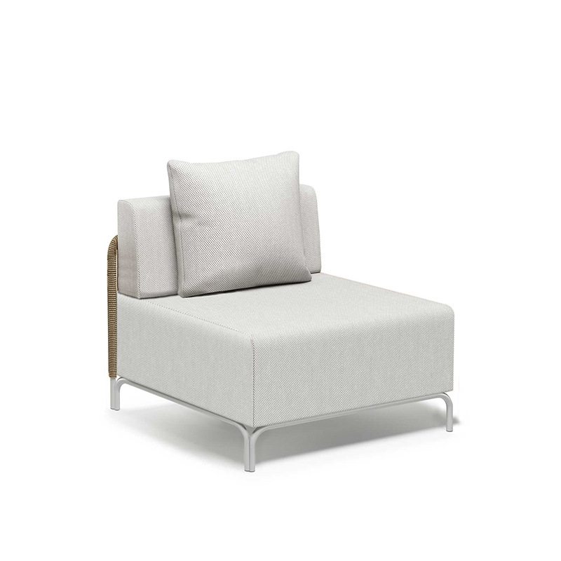 Sofá al aire libre patio trenzado combinación de silla de caña impermeable solar jardín villa terraza de alojamiento nórdico muebles de esquina