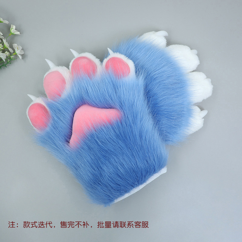 Accesorios de ropa de rol hechos a mano de una pieza fursuit accesorios de bestia felpa uñas animales guantes de garra
