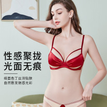 法式大码聚拢内衣女性感文胸套装薄款大胸显小胸罩