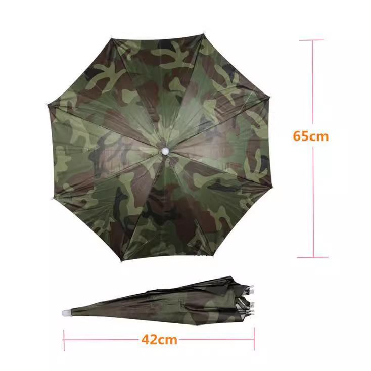 Sombrero-paraguas para pesca con camuflaje, protección solar y lluvia