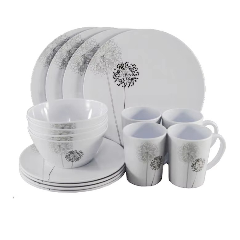 Factory-type, shatter-resistant, luxury melamine tableware set, manufactured in a factory, with no other resonances