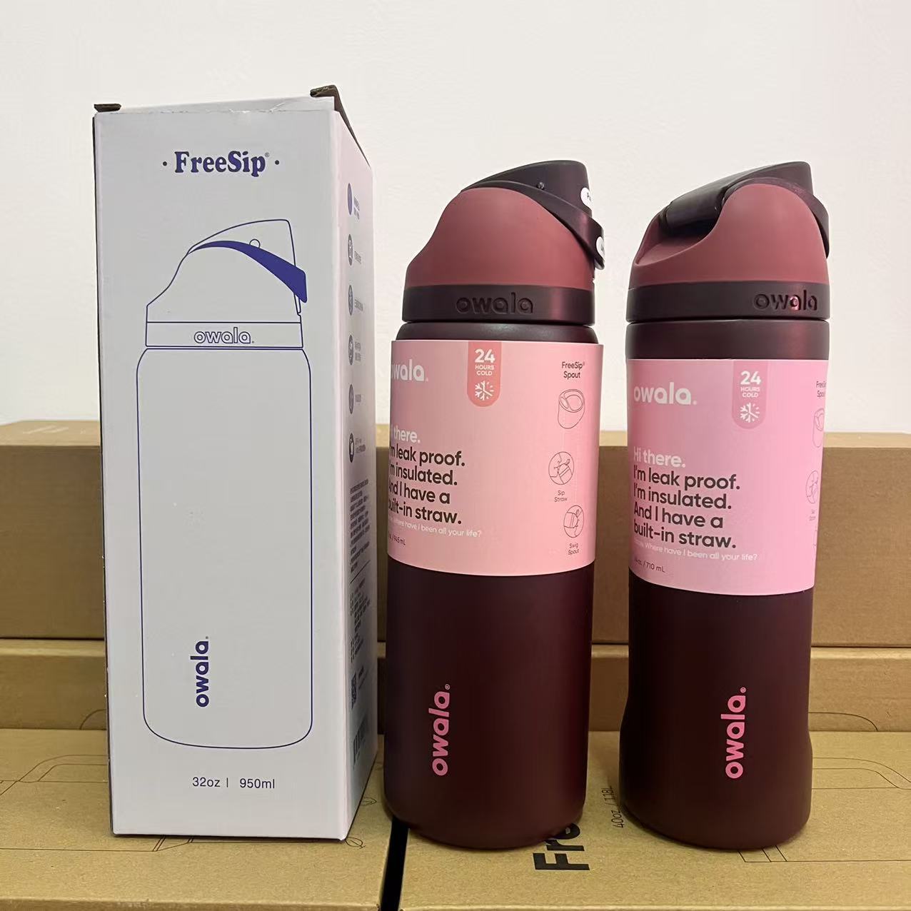 Owala en stock de gran capacidad portátil hervidor de agua al aire libre para hombres tazas de agua caliente de moda para mujeres tazas de fruta deportivas al por mayor