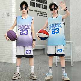 2026新款夏季儿童篮球服套装速干透气两件套潮流帅气男童
