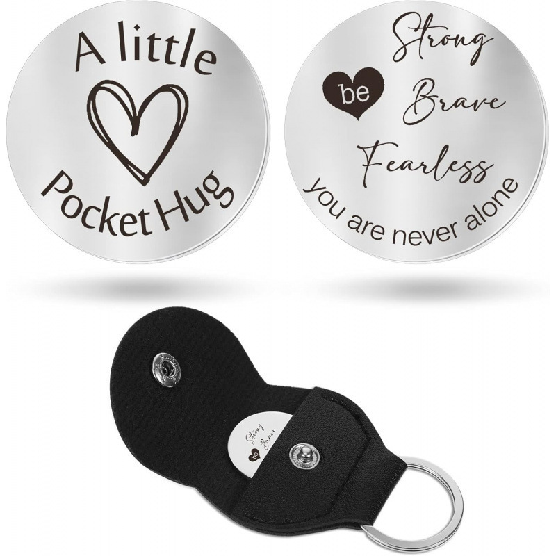 Cross Border Stainless Steel Colorful Keychain Sureio Pocket Hug Token Long Dis Jewelry Gift