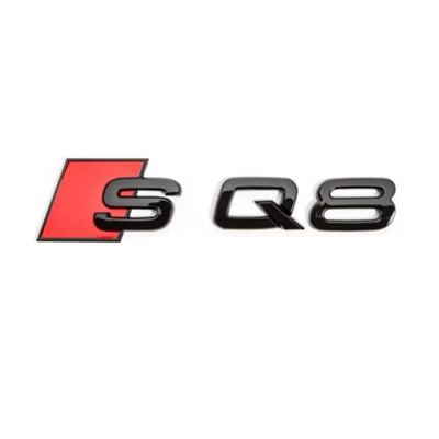 car displacement word label rear — Car logo - sq8-bright-black