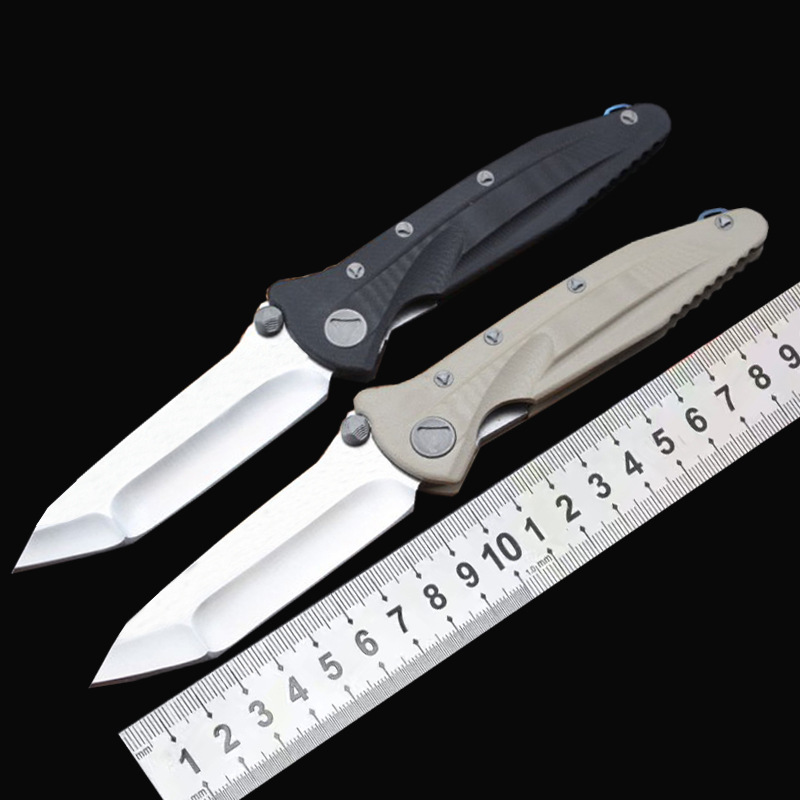 厂家批发微技术三角洲G10手柄D2钢材户外野营折叠刀现货EDC工具