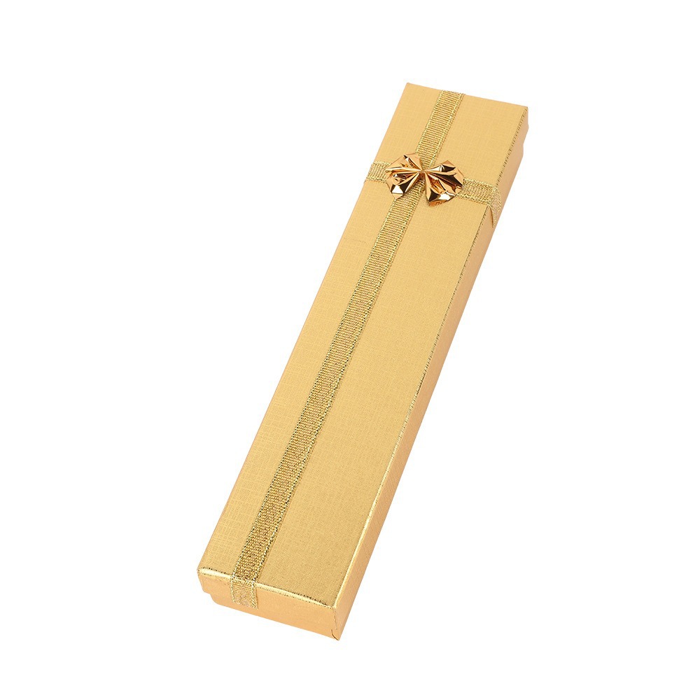 Fábrica directa nueva caja de embalaje de joyería rectangular de dos colores, collar de joyería, cinta de color, caja de regalo al por mayor