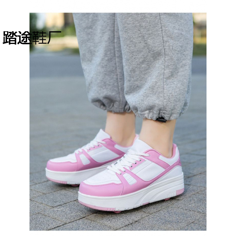 Hot-Selling Direct Supply Heelys Shoes Four-Wheel Adult Female Student Roller Shoes Removable Children's Wheeled Shoes Heelys Shoes for Men