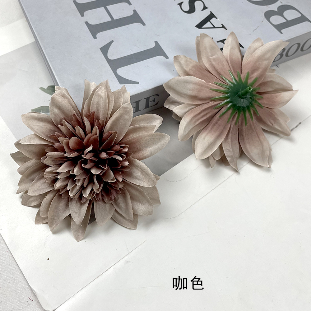 Simulación de belleza crisantemo flor al por mayor DIY tela tela de seda falsa flor ropa sombrero material paquete accesorios de fotografía ornamentos florales