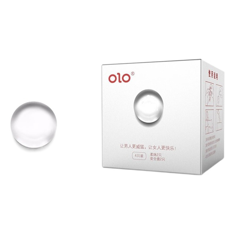 OLO Soft Beads Condom SPA Granules 001 Hyaluronic Acid Ultra-thin Condom Massage Beads Growth Set Adult Props