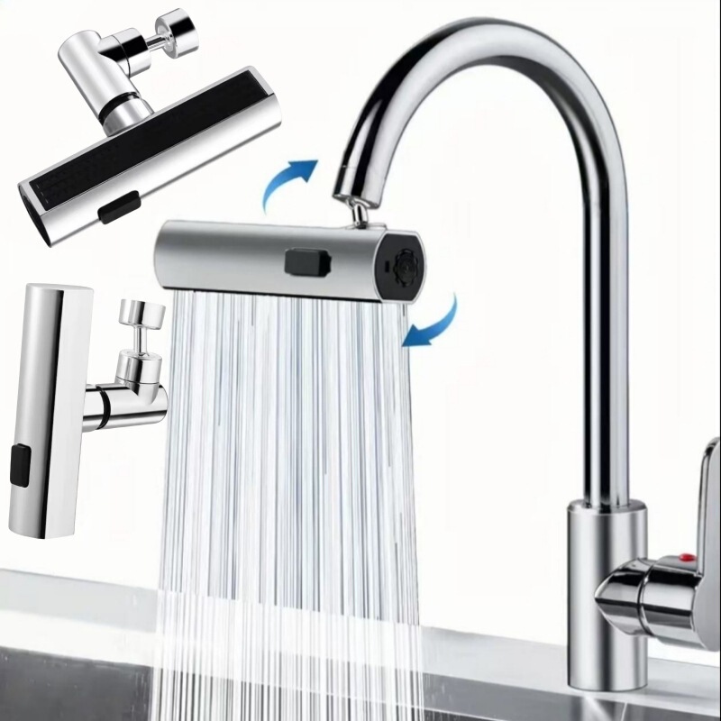 Faucet for Home Kitchen, Splash-Proof, Extendable, Universal Waterfall Rotating Water Spout, Aerator, Universal Connector Faucet for Home Kitchen, Splash-Proof, Extendable, Universal Waterfall Rotating Water Spout, Aerator, Universal Connector